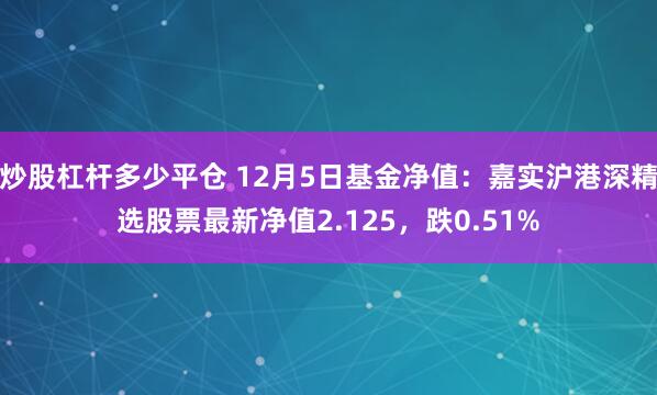 炒股杠杆多少平仓 12月5日基金净值：嘉实沪港深精选股票最新净值2.125，跌0.51%