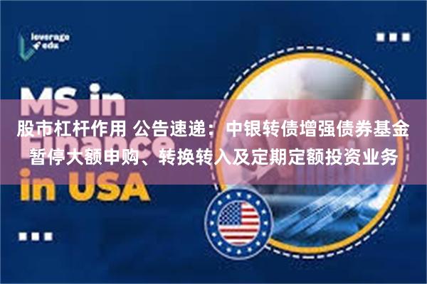 股市杠杆作用 公告速递：中银转债增强债券基金暂停大额申购、转换转入及定期定额投资业务